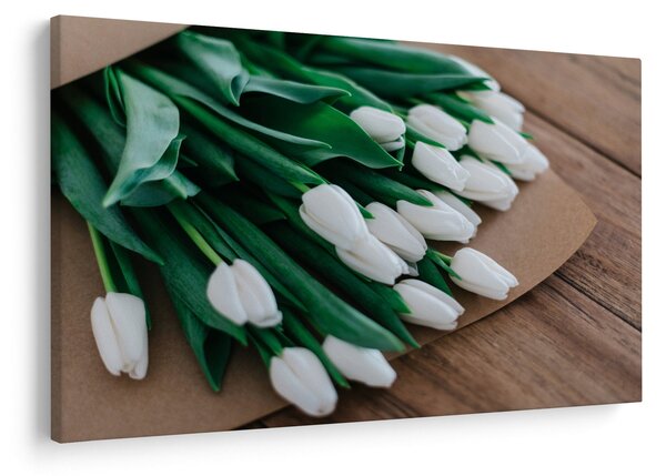 Egy csokor fehér tulipán képe (90x60 cm)