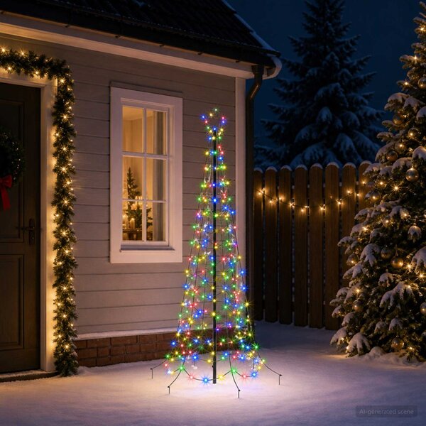 Spirális LED karácsonyfa földbe szúrható tüskével EKENAS 180 cm