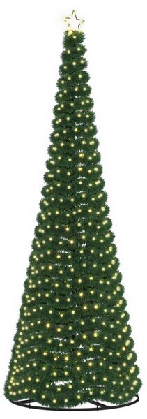 LED-es csillámos műfenyő talppal EKENAS 300 cm 475 LED