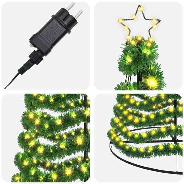 LED-es csillámos műfenyő talppal EKENAS 400 cm 588 LED