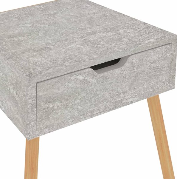 2 db betonszürke szerelt fa éjjeliszekrény 40 x 40 x 56 cm