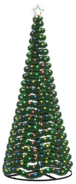 LED-es csillámos műfenyő talppal EKENAS 250 cm 370 LED