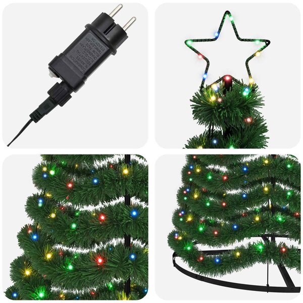 LED-es csillámos műfenyő talppal EKENAS 250 cm 370 LED