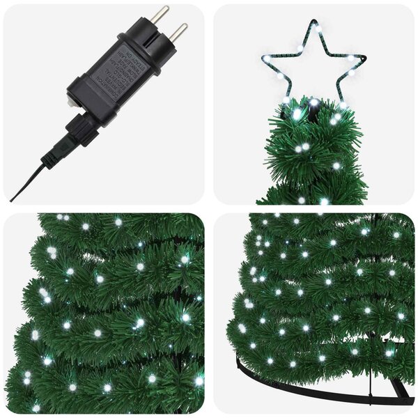 LED-es csillámos műfenyő talppal EKENAS 300 cm 475 LED