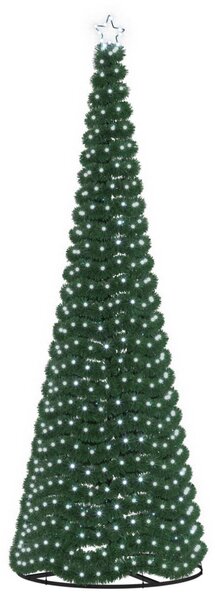 LED-es csillámos műfenyő talppal EKENAS 300 cm 475 LED