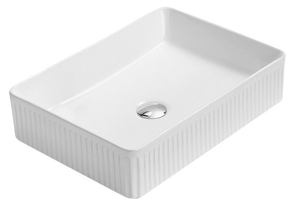 Mexen Grovo, rovátkolt, pultra szerelhető mosdó 50 × 34 cm, fehér, 22305000