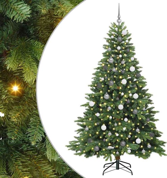 Mű karácsonyfa 300 LED-del állvánnyal Zöld 210 cm PE és PVC