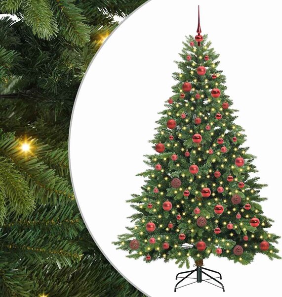 Mű karácsonyfa 300 LED-del állvánnyal Zöld 180 cm PE és PVC