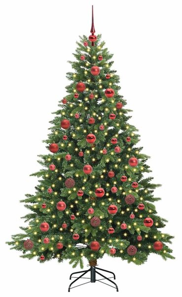 Mű karácsonyfa 300 LED-del állvánnyal Zöld 180 cm PE és PVC