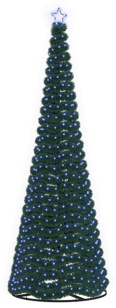 LED-es csillámos műfenyő talppal EKENAS 300 cm 475 LED Kék