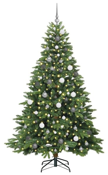 Mű karácsonyfa 300 LED-del állvánnyal Zöld 210 cm PE és PVC