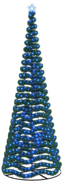 LED-es csillámos műfenyő talppal EKENAS 400 cm 588 LED Kék