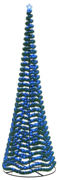 LED-es csillámos műfenyő talppal EKENAS 500 cm 868 LED Kék