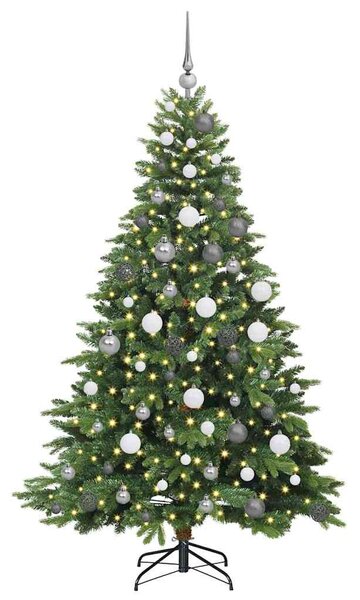 Mű karácsonyfa 300 LED-del állvánnyal Zöld 180 cm PE és PVC