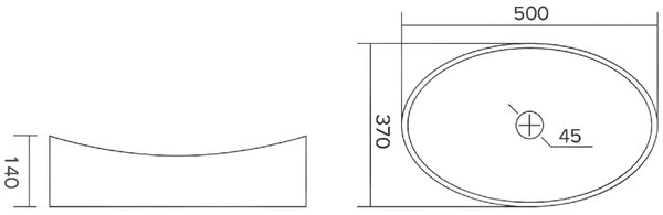 Mexen Kivo üveg mosdótál pult feletti 50 x 37 cm, szürke - 24215066