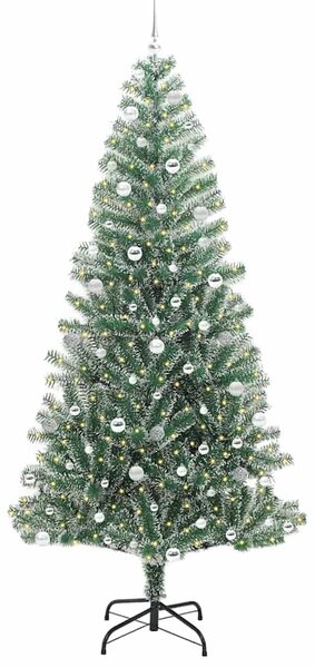 Mű karácsonyi fa hóval borítva LED fényekkel 300 LED-del 240 cm