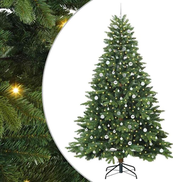 Mű karácsonyfa 300 LED-del állvánnyal Zöld 240 cm PE és PVC