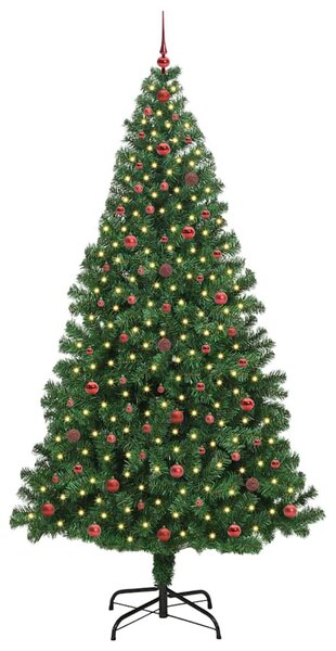 Mű karácsonyfa 300 LED-del Zöld 240 cm PVC és Acél és Műanyag