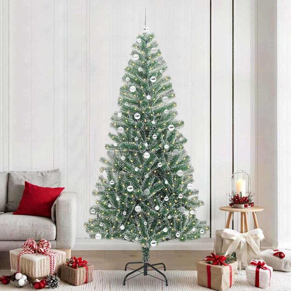 Mű karácsonyi fa hóval borítva LED fényekkel 300 LED-del 240 cm