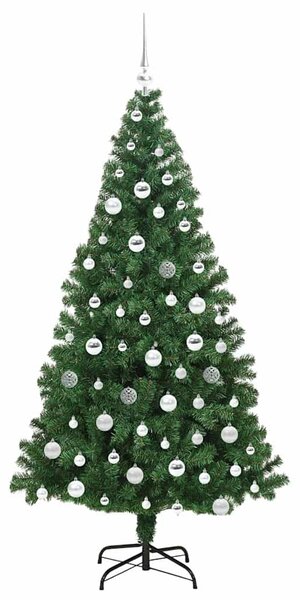 Mű karácsonyfa 300 LED-del Zöld 180 cm PVC és Acél és Műanyag