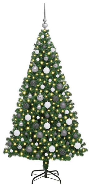 Mű karácsonyfa 300 LED-del Zöld 180 cm PVC és Acél és Műanyag
