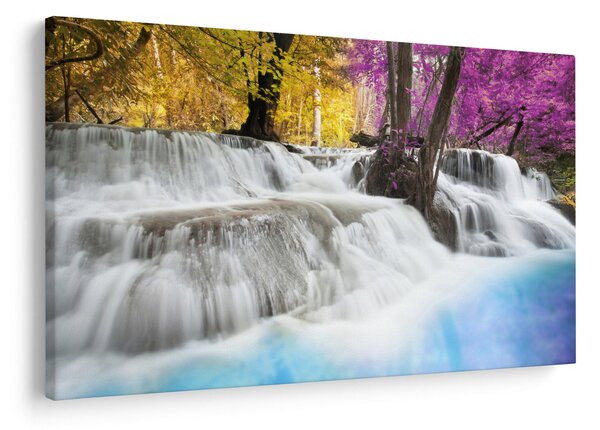 Egy kép Erawan vízeséséről az erdőben (90x60 cm)