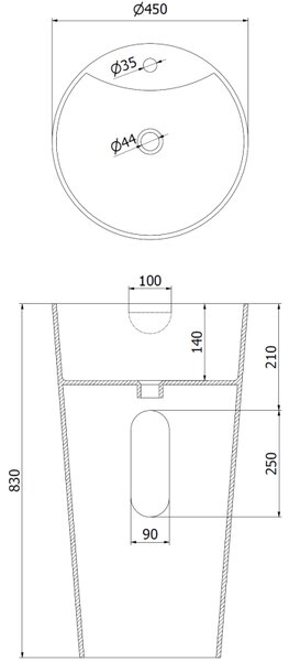 Mexen, Mexen Onyx-02 konglomerátum gyapjú mosdó 45 x 45 cm, fehér matt - 26544500