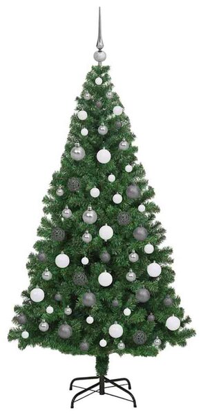 Mű karácsonyfa 300 LED-del Zöld 180 cm PVC és Acél és Műanyag