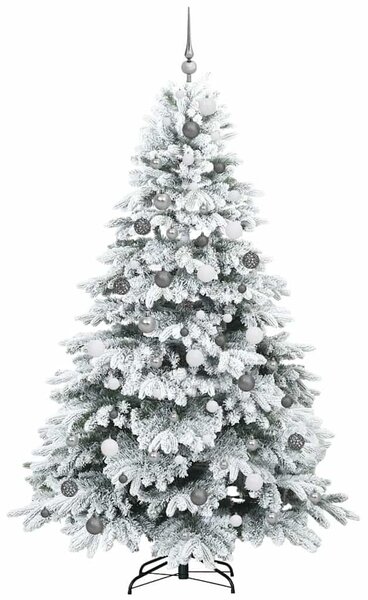 Mű karácsonyfa 300 LED-del állvánnyal Fehér 210 cm PE és PVC
