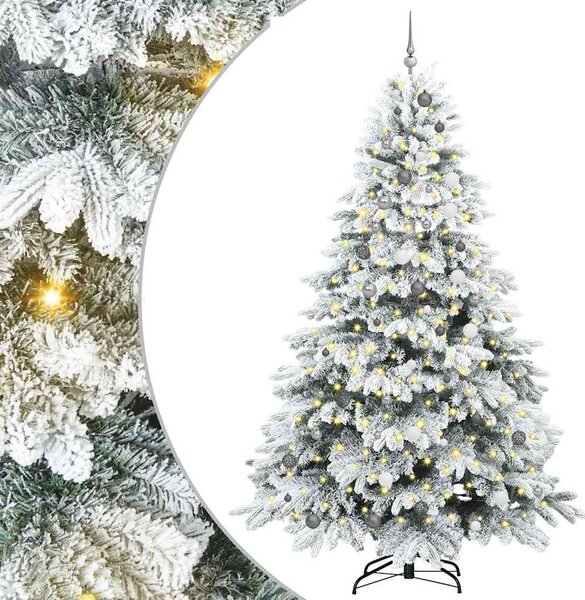 Mű karácsonyfa 300 LED-del állvánnyal Fehér 240 cm PE és PVC