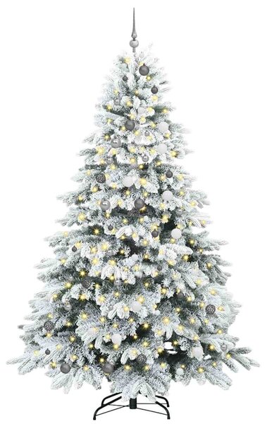 Mű karácsonyfa 300 LED-del állvánnyal Fehér 240 cm PE és PVC