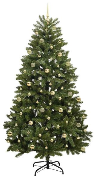 Mű karácsonyfa 240 cm 300 LED Meleg fehér PVC és Acél Zöld