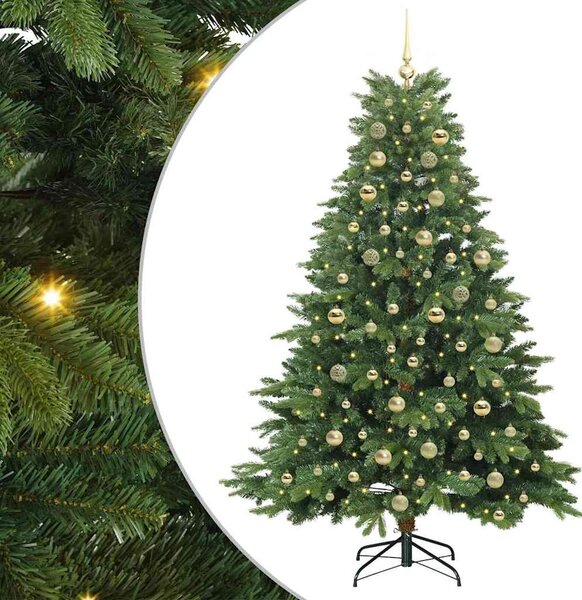 Mű karácsonyfa 300 LED-del állvánnyal Zöld 180 cm PE és PVC