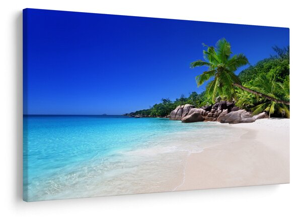 Kép a strandról a Praslin szigeten (90x60 cm)