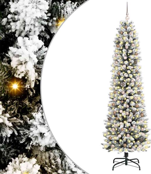 Mű karácsonyfa Fehér 240 cm PVC és Fém és Műanyag