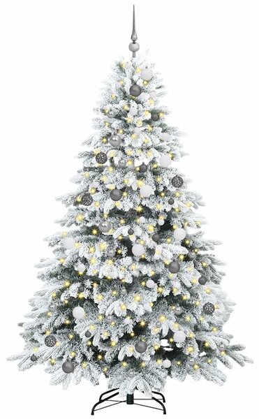 Mű karácsonyfa 300 LED-del állvánnyal Fehér 210 cm PE és PVC