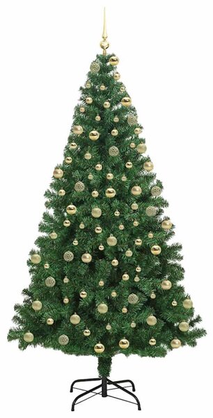 Mű karácsonyfa 300 LED-del Zöld 180 cm PVC és Acél és Műanyag