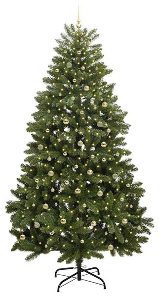 Mű karácsonyfa 300 cm 300 LED Meleg fehér PVC és Acél Zöld