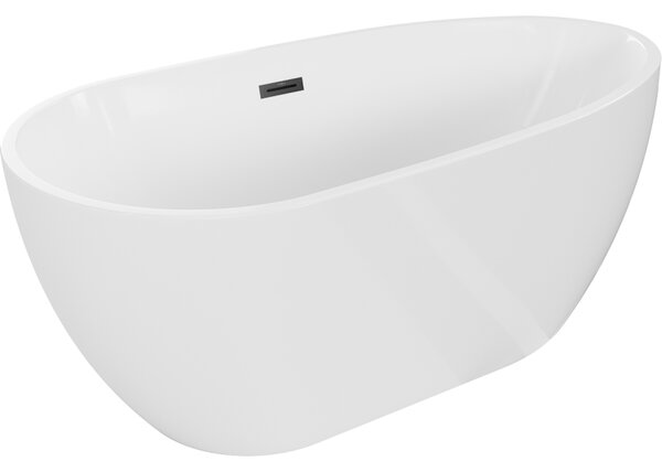 Mexen Eos szabadon álló kád 150 x 75 cm, fehér, fekete túlfolyó - 52471507500-70