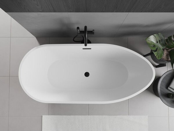 Mexen Eos szabadon álló kád 150 x 75 cm, fehér, fekete túlfolyó - 52471507500-70