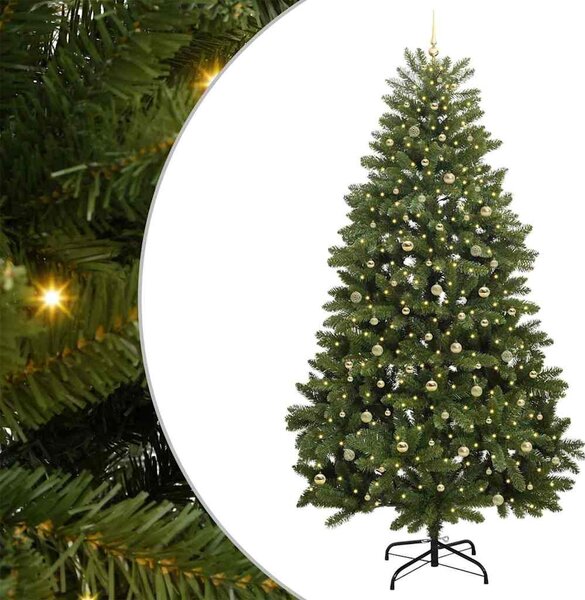 Mű karácsonyfa 300 cm 300 LED Meleg fehér PVC és Acél Zöld