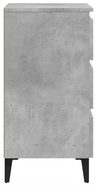 Betonszürke éjjeliszekrény fémlábakkal 40 x 35 x 69 cm