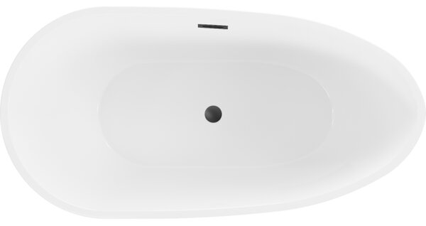 Mexen Eos szabadon álló kád 150 x 75 cm, fehér, fekete túlfolyó - 52471507500-70