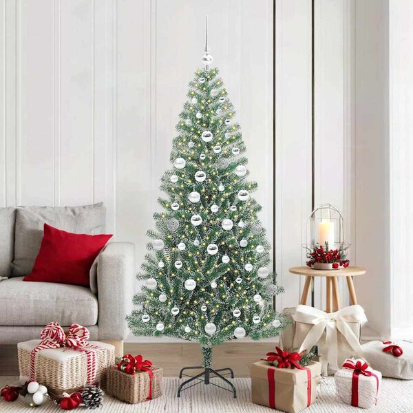 Mű karácsonyi fa hóval borítva LED fényekkel 300 LED-del 180 cm
