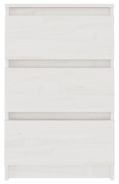 2 db fehér tömör fenyőfa éjjeliszekrény 40 x 29,5 x 64 cm