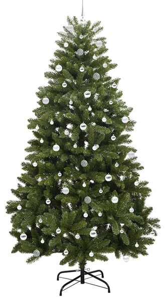 Mű karácsonyfa 240 cm 300 LED Meleg fehér PVC és Acél Zöld