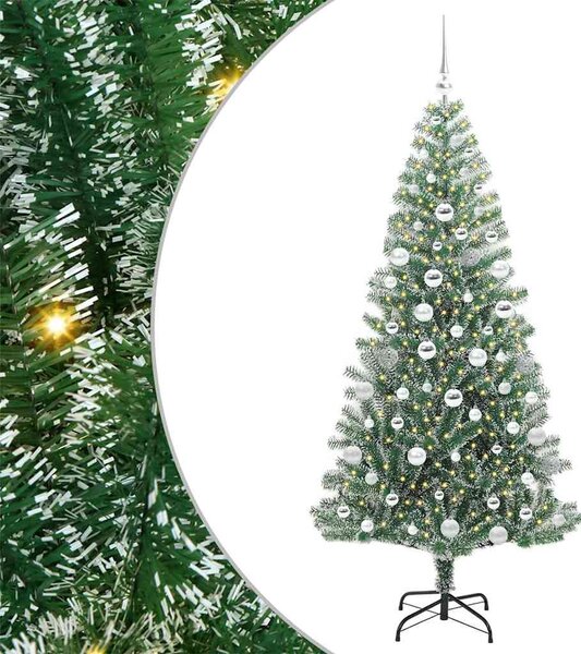 Mű karácsonyi fa hóval borítva LED fényekkel 300 LED-del 180 cm