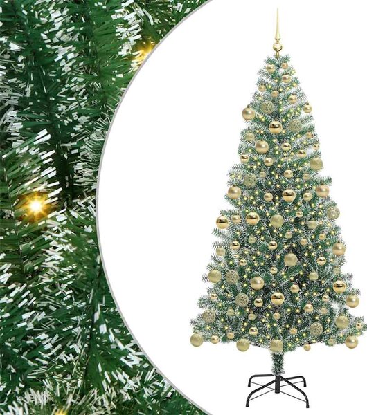 Mű karácsonyi fa hóval borítva LED fényekkel 300 LED-del 180 cm