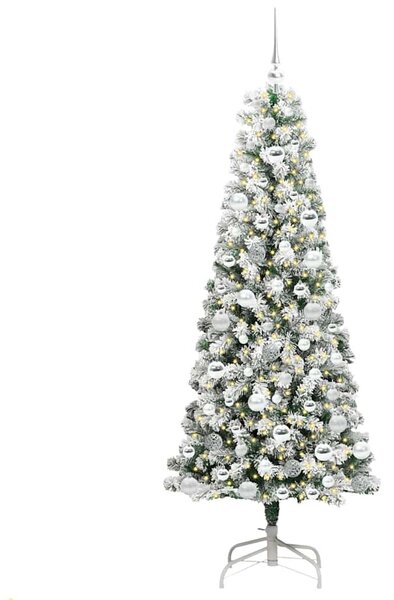 Műanyag Hajtogatós Karácsonyfa 300 LED Zöld és Fehér 180 cm