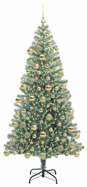 Mű karácsonyi fa hóval borítva LED fényekkel 300 LED-del 180 cm